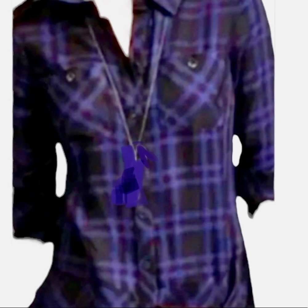 Cabi Check Moody Plaid Peplum Top, *READ ALL